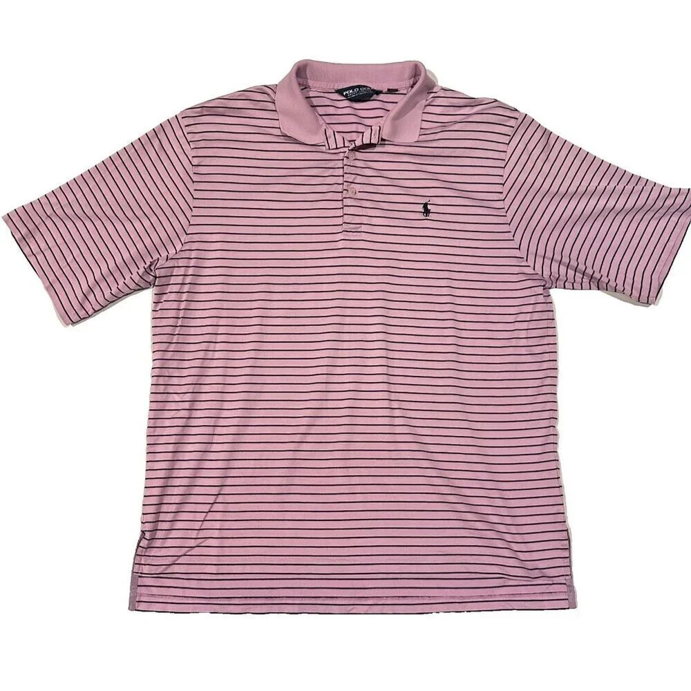 Polo Golf Ralph Lauren Performance Polo Shirt Men's Extra Large Purple Striped